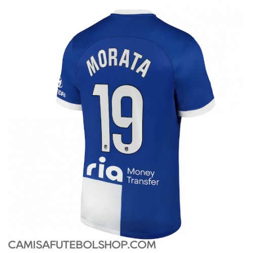 Camisa de time de futebol Atletico Madrid Alvaro Morata #19 Replicas 2º Equipamento 2023-24 Manga Curta